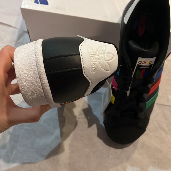 adidas Superstar J 'Colorful Stripes - Core Black' FW5235 - Picture 8 of 15